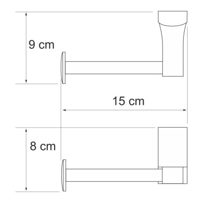 Держатель туалетной бумаги Leine, 15х8х9 см, хром и белый, K-5096WHITE