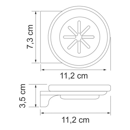 Мыльница Kammel, 7,3х3,5х11,2 см, хром и белый, K-8329