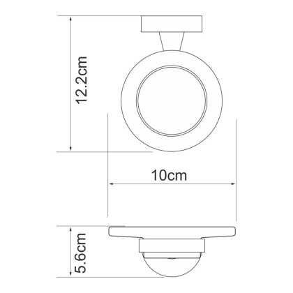 Мыльница Isen, 10х5,6х12,2 см, хром и белый, K-4029