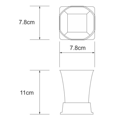 Стакан для зубных щеток Amper, 7,8х11х7,8 см, черно-белый, K-5428B