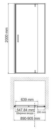 Aisch 55P04 Душевая дверь Wasserkraft
