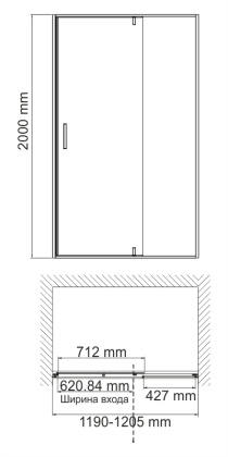Aisch 55P05 Душевая дверь Wasserkraft