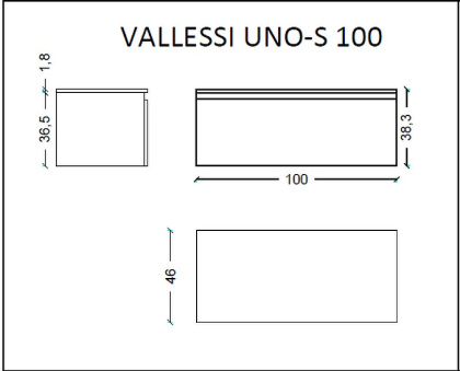 Ящик под столешницу 100см DARK OAK VALLESSI UNO-S 897-100-D Boheme