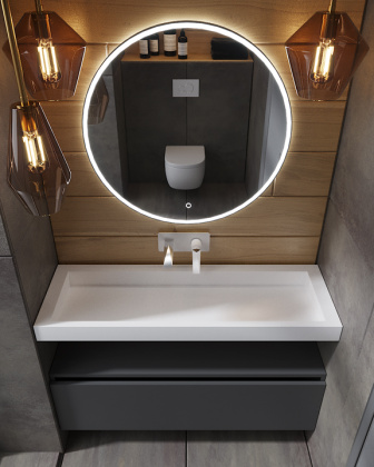Ящик под столешницу 120см АНТРАЦИТ мат. VALLESSI UNO-S 897-120-A mat Boheme