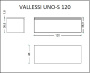 Ящик под столешницу 120см АНТРАЦИТ мат. VALLESSI UNO-S 897-120-A mat Boheme