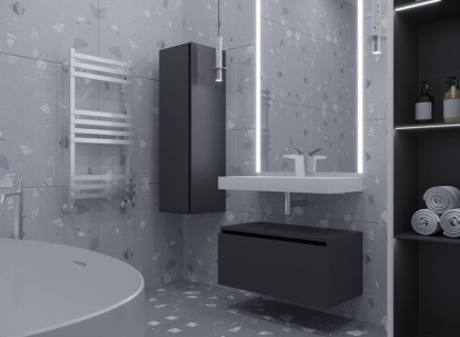 Ящик под столешницу 80см АНТРАЦИТ глянец VALLESSI UNO-S 897-080-A glossy Boheme