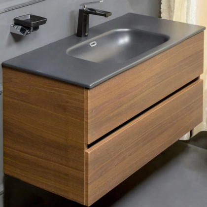 Тумба без раковины Vallessi 100*46cm DARK OAK мат. 2 полки, 837-100-D Boheme