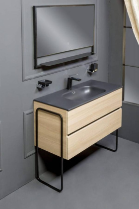Тумба без раковины Vallessi 80*46cm LIGHT OAK мат. 2 полки 837-080-L Boheme