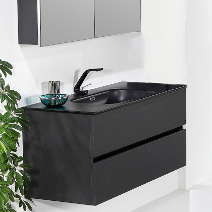 Тумба без раковины Vallessi 80*46cm АНТРАЦИТ мат. 2 полки, 837-080-A mat Boheme