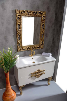 Тумба 100см*43,5 WHITE (керам.моноблок) 830-100-WH Boheme