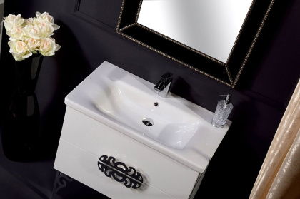 Тумба 80см*43,5 WHITE (керам.моноблок) 830-080-WH Boheme
