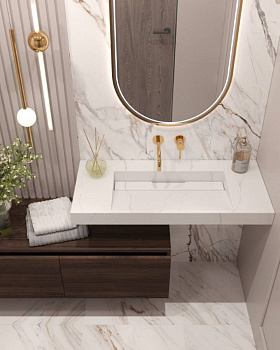 Столешница моноблок FLAT CALACATTA (1010*452*80)
