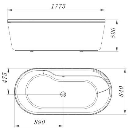Акриловая ванна BELBAGNO BB14-K