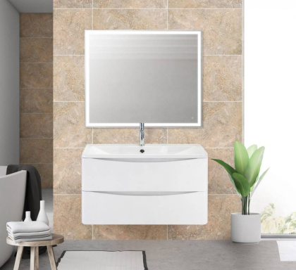Тумба с раковиной подвесная  BelBagno ACQUA 100 Bianco Lucido, раковина белая