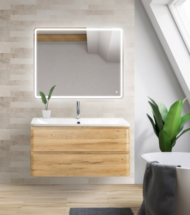 Тумба с раковиной подвесная BelBagno ALBANO 80 Rovere Vintage Bianco, раковина белая