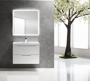 Тумба с раковиной подвесная BelBagno VITTORIA 70 Bianco Lucido-P,раковина белая