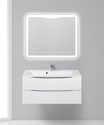Тумба с раковиной подвесная BelBagno MARINO 100 Crema Opaco, раковина белая
