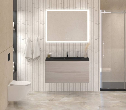 Тумба с раковиной подвесная BelBagno MARINO 100 Rovere Moro, раковина белая