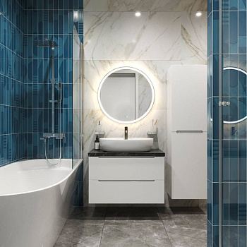 Тумба с раковиной подвесная BelBagno ETNA 100 Rovere Moro, раковина белая