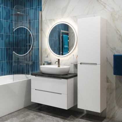 Тумба с раковиной подвесная BelBagno ETNA 100 Rovere Moro, раковина белая