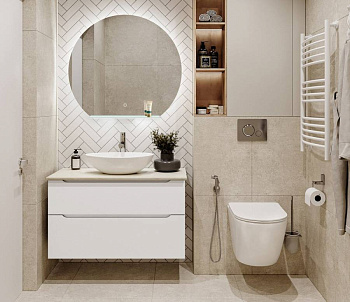 Тумба с раковиной подвесная BelBagno ETNA-H60 100 Bianco Lucido, раковина белая