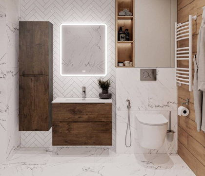 Тумба с раковиной подвесная BelBagno ETNA-H60 90 Bianco Lucido, раковина белая