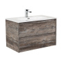Тумба с раковиной подвесная BelBagno KRAFT 100 Cemento Grigio, раковина белая