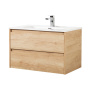 Тумба с раковиной подвесная BelBagno KRAFT 100 Cemento Grigio, раковина белая