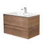 Тумба с раковиной подвесная BelBagno KRAFT 100 Cemento Grigio, раковина белая