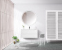 Тумба с раковиной подвесная BelBagno KRAFT 100 Cemento Grigio, раковина белая