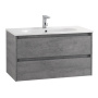 Тумба с раковиной подвесная BelBagno KRAFT 100 Cemento Grigio, раковина белая