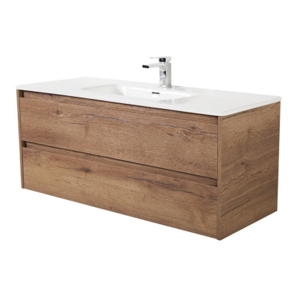 Тумба с раковиной подвесная BelBagno KRAFT 120 Rovere Tabacco, раковина белая