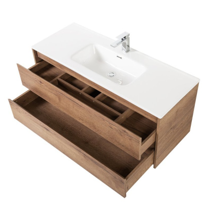 Тумба с раковиной подвесная BelBagno KRAFT 120 Rovere Tabacco, раковина белая
