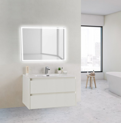 Тумба с раковиной подвесная BelBagno KRAFT 39-80 Rovere Tabacco, раковина белая