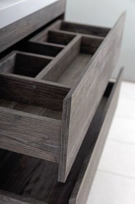 Тумба с раковиной подвесная BelBagno KRAFT 90 Cemento Grigio, раковина белая