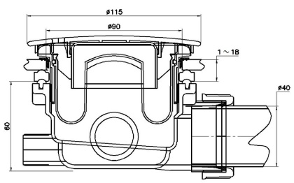 Сифон для душевого поддона RGW Velplex QYD-01 18241101-06 Золото