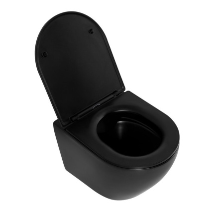 COLORATO Сиденье дюропласт, soft close, металлическое крепление, чёрное матовое, BB062SC-MB