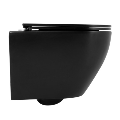 COLORATO Сиденье дюропласт, soft close, металлическое крепление, чёрное матовое, BB062SC-MB