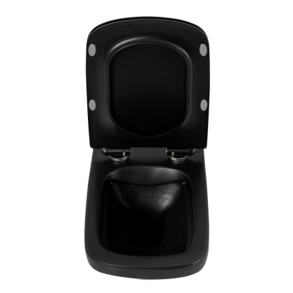 SELA Сиденье дюропласт, soft close, металлическое крепление, черное матовое, BB3201SC-MB