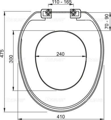 Сиденье для унитаза, 5х41х48 см, белое, A3553 AlcaPlast