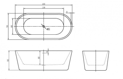 Акриловая ванна BELBAGNO BB306-1675