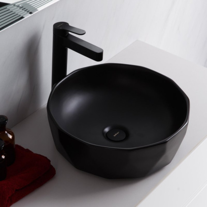 Раковина накладная керамическая черная BB1409H301