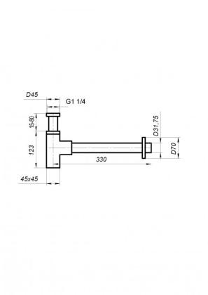 BB-SMQ2-01 Сифон для раковины, хром
