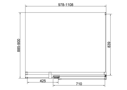Душевой уголок Экстенза (Extenza) VSR-4EX901090CLG, 900/1000*900, Брашированное золото, стекло прозрачное