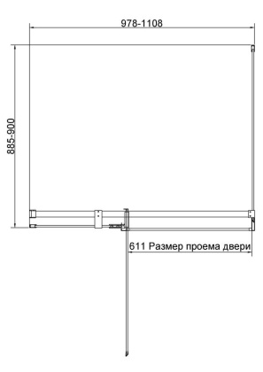 Душевой уголок Экстенза (Extenza) VSR-4EX901090CLG, 900/1000*900, Брашированное золото, стекло прозрачное