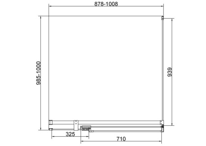 Душевой уголок Экстенза (Extenza) VSR-4EX111290CLBN, 1100/1200*900, брашированный никель, стекло прозрачное