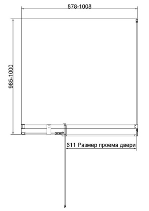 Душевой уголок Экстенза (Extenza) VSR-4EX111290CLBN, 1100/1200*900, брашированный никель, стекло прозрачное