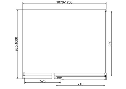 Душевой уголок Экстенза (Extenza) VSR-4EX101110CLBN, 1000/1100*1000, брашированный никель, стекло прозрачное