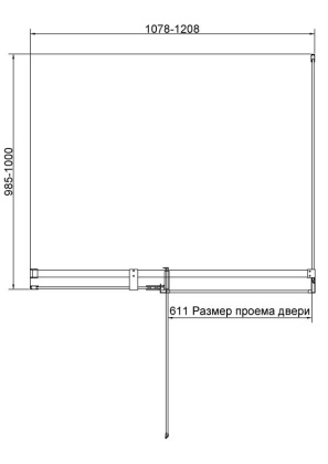 Душевой уголок Экстенза (Extenza) VSR-4EX101110CLBN, 1000/1100*1000, брашированный никель, стекло прозрачное