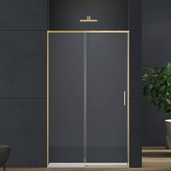 Душевая дверь Soft 2 VDS-3SO2140CLG, 1400, брашированное золото, стекло прозрачное
